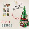 Рождественский НОВЫЙ 332-элементный сборный блок DIY Рождественская тема Снеговик Олень Рождественская елка 6 в 1 Блок Комплект Украшение Модель Игрушка Мальчики Девочки Подарок Музыка