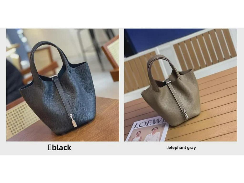 Сумка-корзина для овощей из натуральной кожи класса люкс TC — стильная, универсальная и вместительная сумка-ведро