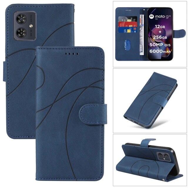 G 84 54 14 Flip Magnetic Cards Solt Wallet Leather Case for Motorola Moto G84 G54 G32 G14 G73 G13 G23 G53 Curved Lines Book Kickstand Holder Cover
