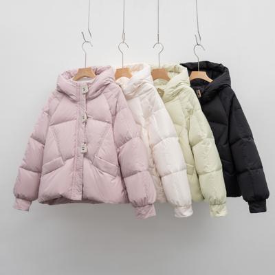 Зимняя новая куртка на пуговицах в клетку, свободная студенческая куртка-пуховик с капюшоном