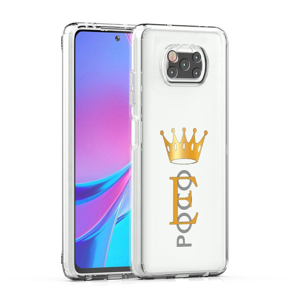 Чехол для телефона для Xiaomi Poco X6 X5 NFC X3 F6 F5 Pro F4 F3 M3 14 13T 12T 12 13 Lite 11 Mi 5G Прозрачный чехол Корона Буква A До b