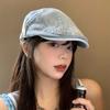 Женская демисезонная кепка из выстиранного денима, ретро-маленький берет, для большого обхвата головы, оригинальный стиль