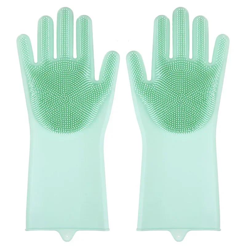Rubber Dishwashing Gloves Household Dishwashing Gloves Kitchen Dish-scrubbing Gloves Multi-functional Vegetable-washing Gloves