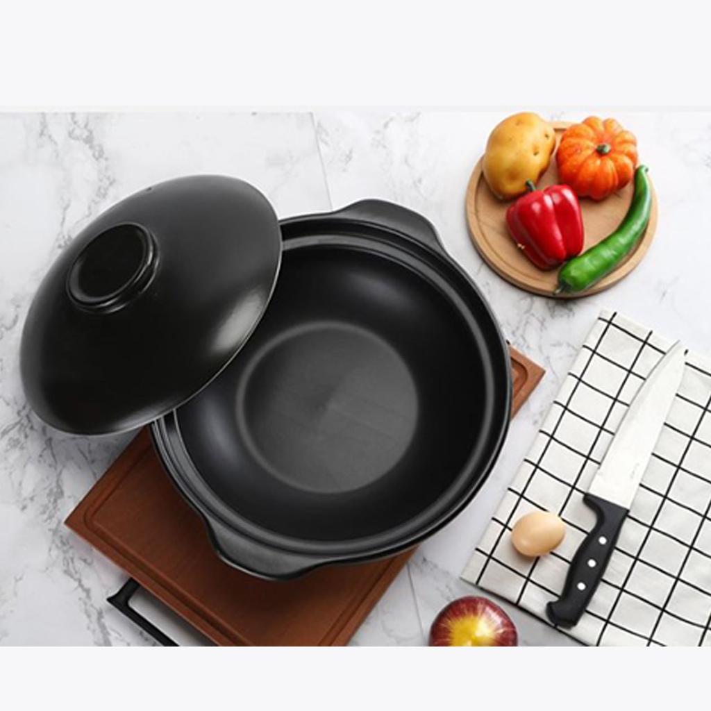 Multifunctional Casserole Pot with Lid Sizzling Hot Pot for Bibimbap and Soup Large Wide Mouth Heat