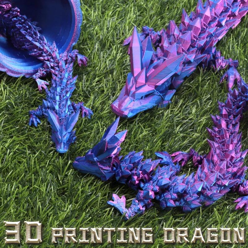 3D Printed Articulated Dragon Dragon Flexible Realistic Made Ornament Toy Model Home Office Decoration Decor Gifts
