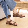 Fashion Litfun Fashion Women's Cork Sandals Non-slip Leisure Outdoor Beach Slides Flat Cork Insole Women's Slippers With Arch Support