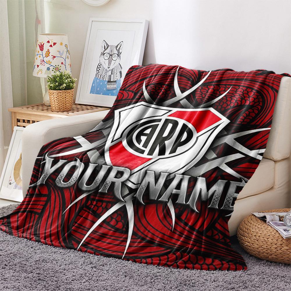 1PC Dragon Crest Custom Name Patterned Flannel Blanket Suitable For All Seasons For Home Decor Warmth And Comfort Gifts Holiday Present