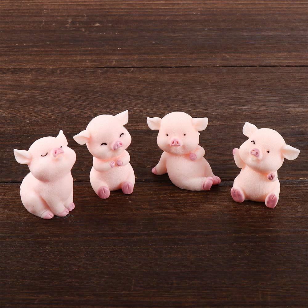Pink Pig Home Ornament Toy Pig Miniature Resin Craft Micro Landscape Decoration Dollhouse Accessory