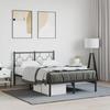 VidaXL Metal Bed Frames with Headboard, Double Bed with Slat Base, Adult Bed with Footboard, Bedroom Furniture, 376224