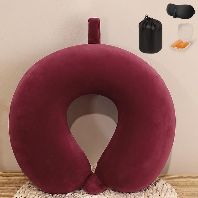 Пена с эффектом памяти U-образные подушки для шеи, подушка для путешествий, шейная подушка, мягкий бархат, защита для шеи, подушка для сна в самолете, постельные принадлежности для здравоохранения