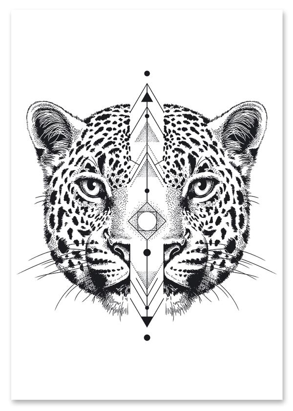 Геометрия плаката с портретом гепарда