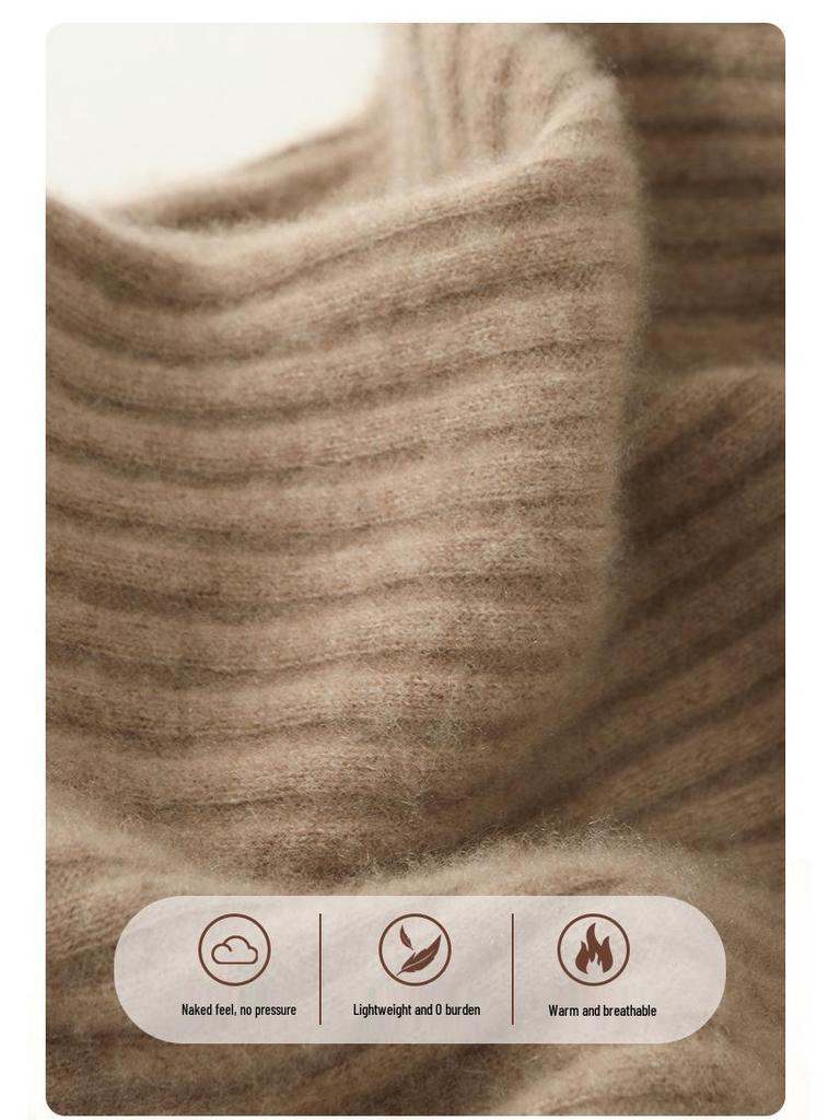 Женское очень длинное шерстяное платье - Приталенное, Круглый вырез, Осень/Зима