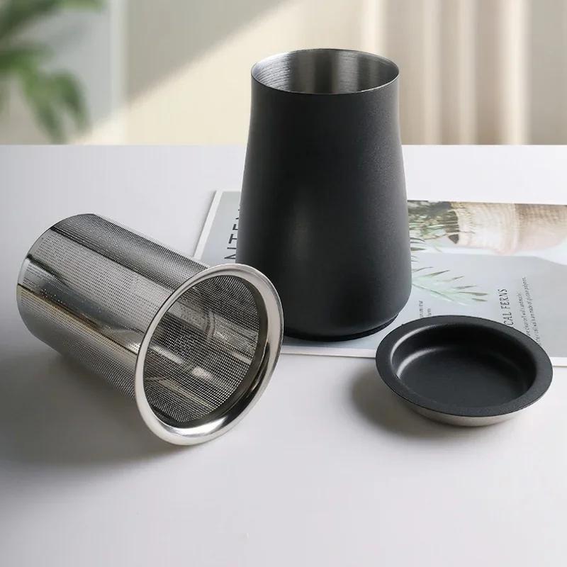 3 In 1 Coffee Powder Filter Powder Cup Stainless Steel Coffee Powder Sifter with Lid Bean Grinder Powder Cup Coffee Brewing Tool