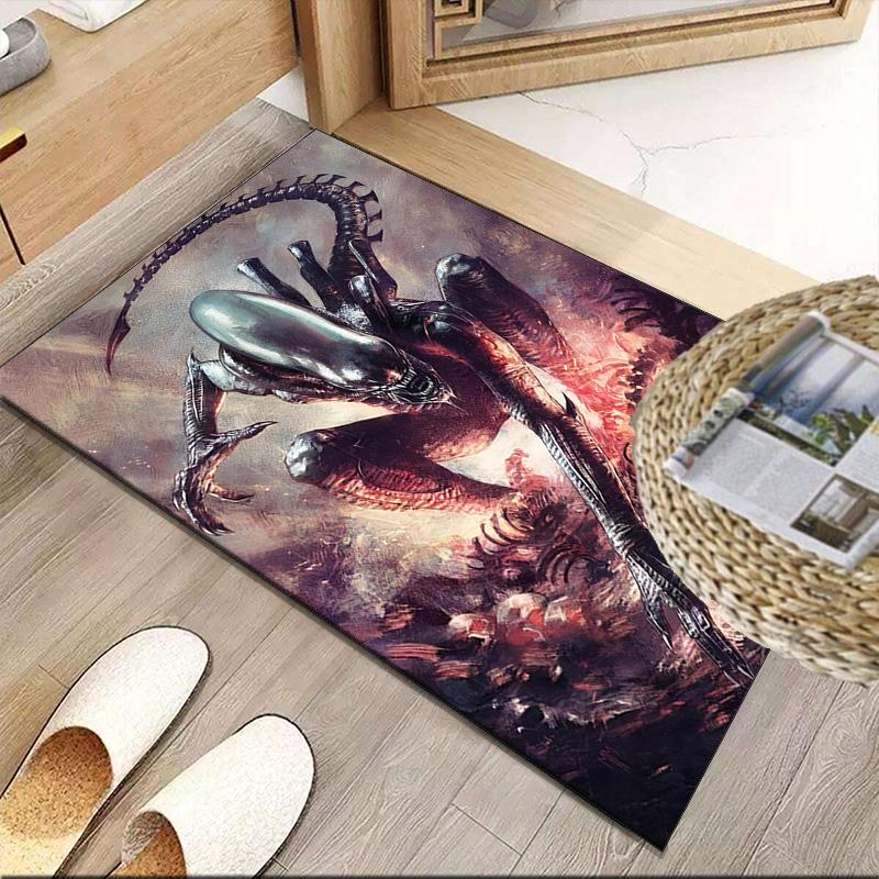 Alien Fire Carpet, Kitchen Rugs, Yoga Mat, Non-Slip Mats, Rug for Bathroom, Living Room bedroom, Camping Rugs Christmas Gift