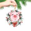Acrylic Santa Hat Cat Dog Pig Hanging Christmas Decorations Christmas Tree Ornaments  Holiday