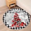 1 шт., круглый коврик с рисунком снежинки и рождественской елки, для дома, нескользящий моющийся ковер из волокна, мягкий удобный коврик для спальни, гостиной