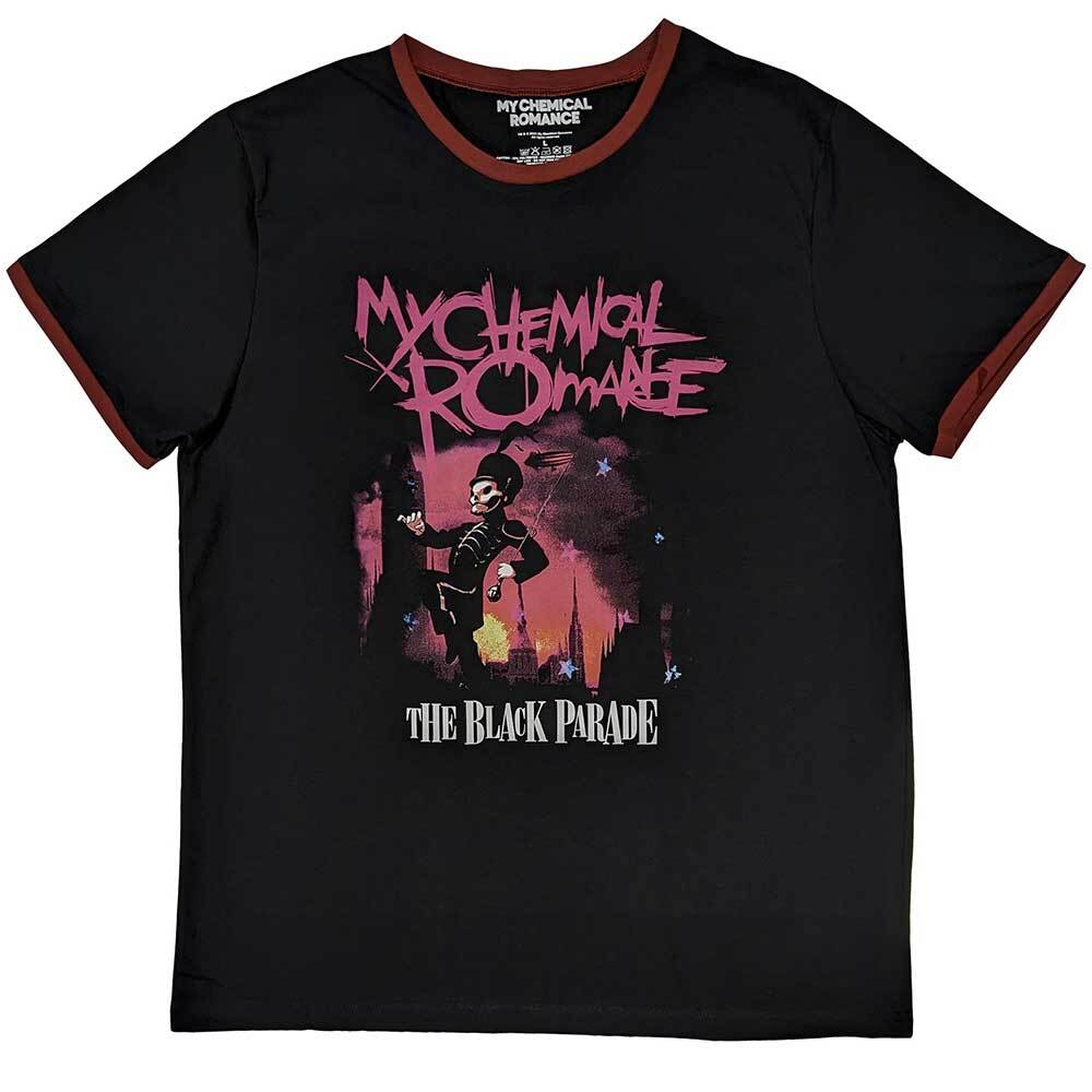 Унисекс футболка с контрастными манжетами и воротником My Chemical Romance Мужские Женские Футболки Топ: Март