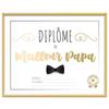 [A3441] - Multicolored 'Best Dad' Diploma Frame - 25x20 Cm
