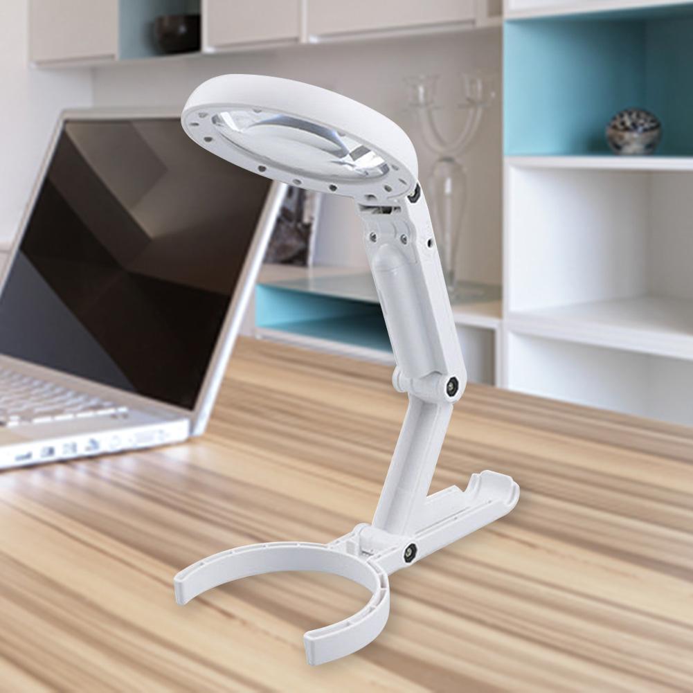 8LED Handheld Loupe Dual Purpose Universal Handheld Illuminated Magnifier Reading Lamp USB Rechargeable Watch Repair Supplies