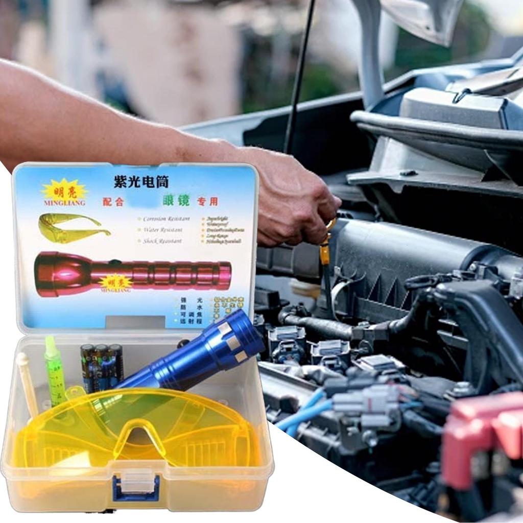 Комплект для обнаружения утечек кондиционера автомобиля Фонарик Комплект инструментов для обнаружения утечек кондиционера Универсальный Высокоэффективный Профессиональный тестер утечек автомобиля Автоинструмент