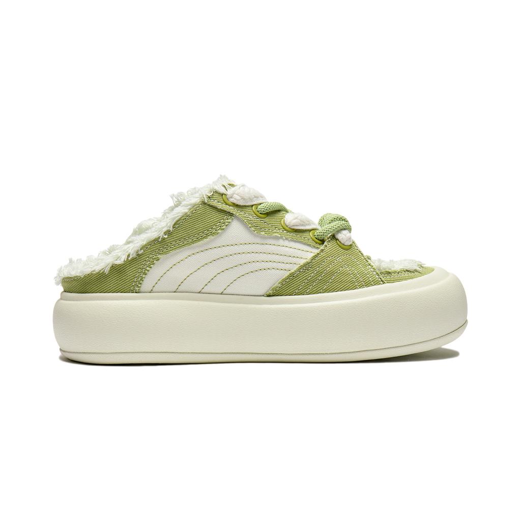 Li Ning Кроксы с амортизацией Cream Puff, износостойкие низкие кеды для скейтборда, женские, зеленые с белым, AZGU014-4