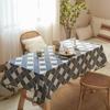 Japanese Style Wind Cotton And Linen Tablecloth Corrugated Waves Plaid Pattern Home Coffee Pendant Tea Table Pad Meal Cloth
