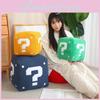 Mario Mark Question Box Plush Toy Cartoon Stuffed Doll Room Sofa Decoration Gift