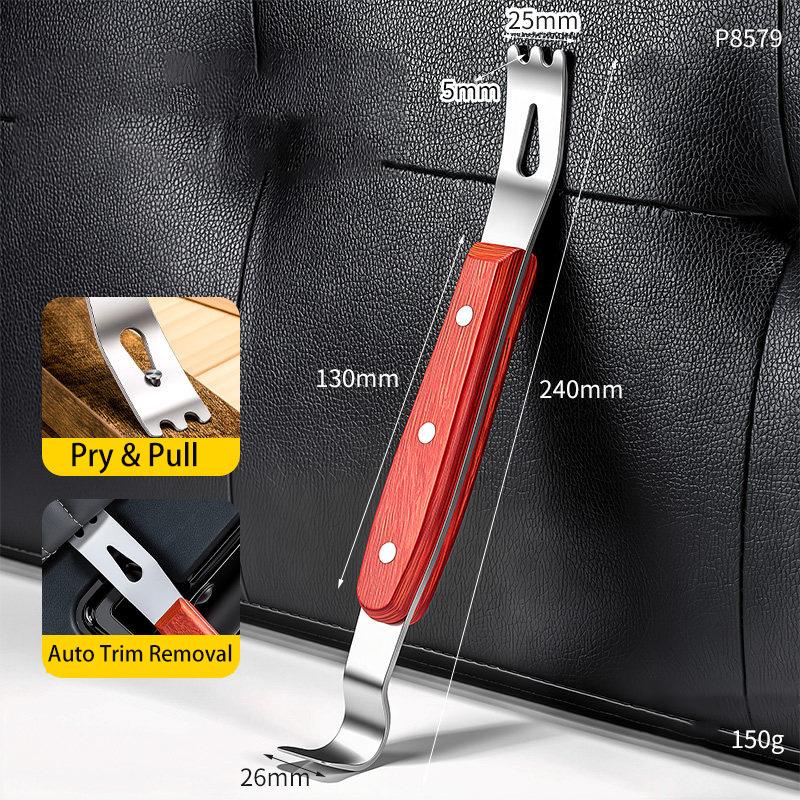 Car Interior Trim Removal Tool Kit Stainless Steel Pry Bar Fastener Remover Auto Motorcycle Mat Dashboard Disassembly Parts