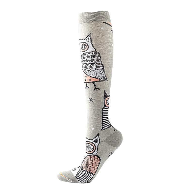HYSAIXIA Compression Socks Funny Pattern Animals Sheep Monkey Music Cat Men Women Pressure Stockings Knee High Run Sport Socks
