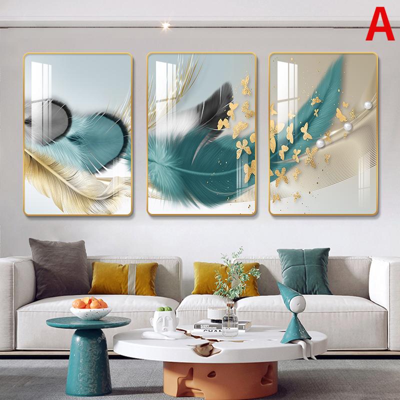 Триптих Спальня Фреска Свет Роскошный Диван Фон Настенная Роспись Гостиная Декоративная Живопись Лестница Вход