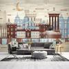 3d City Building Murals Living Room Study Room Background Wall Painting Modern Retro Wall Paper For Walls