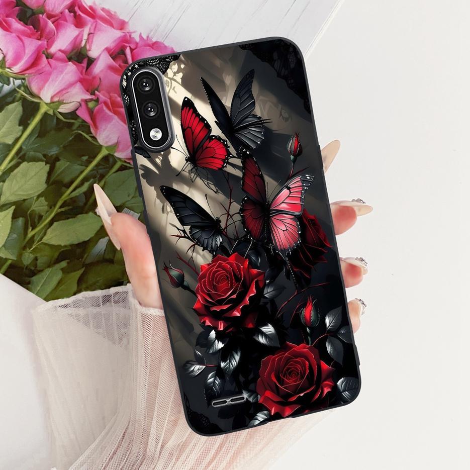 For LG K22 Case LM-K200 LMK200B Luxury Butterfly Tree Painted Cover Soft Silicone Phone Case For LG K22 K 22 LGK22 Fundas Bumper