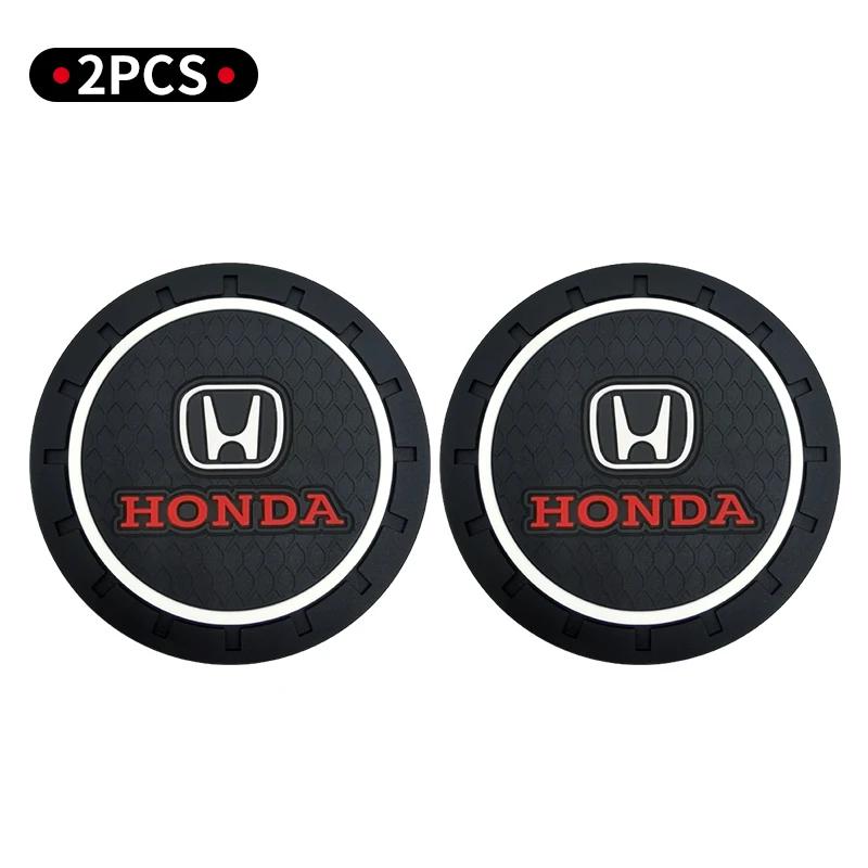 1/2Pcs Car Coasters Water Cup Slots Non-Slip Mat For Honda CITY CIVIC Mugen MB4 Pilot Type R Type S Si Insight Auto Accessories