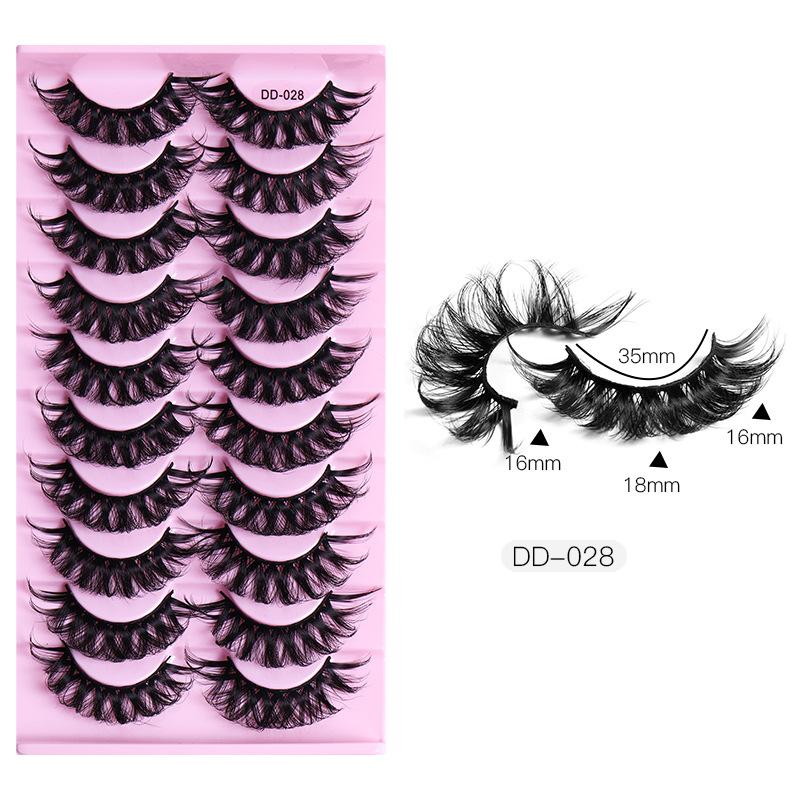 10 Pairs False Eyelashes Russian Strip Lashes Extension Faux Cils Naturel Eyelash Extension D Curl Strip Lashes Makeup Beauty Magnetic Eyelashes