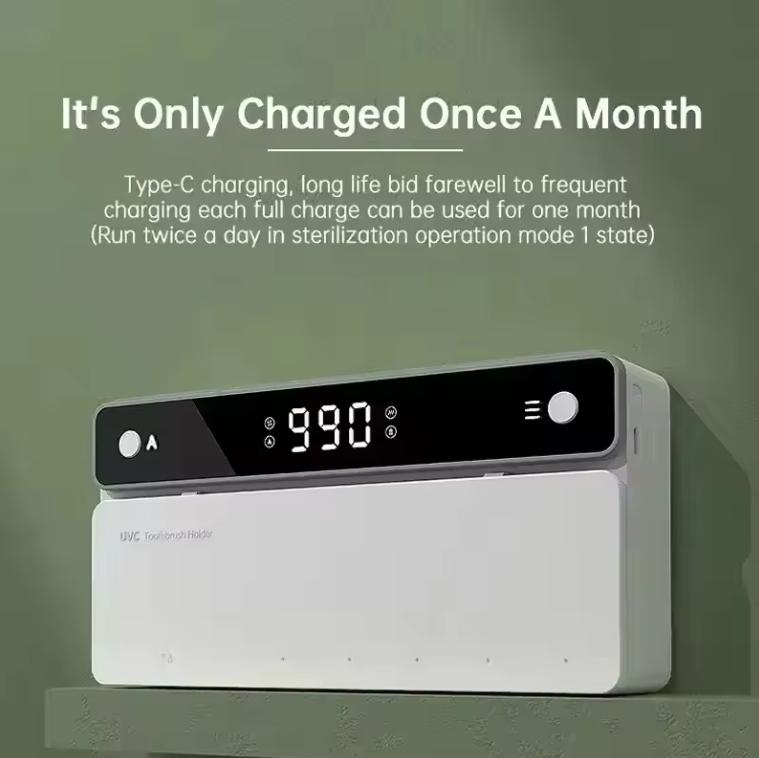 Xiaomi УФ-держатель для зубных щеток с подзарядкой, быстросохнущий, умное хранение, стерилизатор со светодиодным дисплеем, аксессуары для ванной комнаты