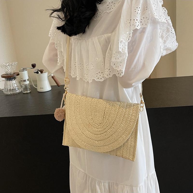 Повседневная женская сумка-конверт, женская модная сумка через плечо, пляжная соломенная плетеная сумка-мессенджер, женская дорожная сумка-тоут