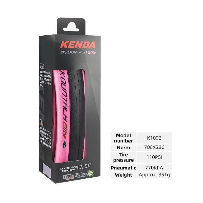Kenda K1092 Новые шоссейные покрышки для велосипеда, устойчивые к проколам и скольжению, ультралегкие, складные, 700x28c, Kountach Elite, розовая боковина
