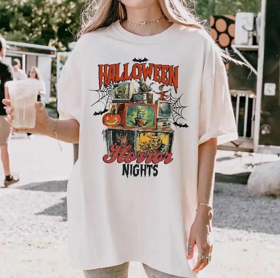Retro Halloween Horror Nights Halloween Party Scary Movie Tshirt Gift S5xl