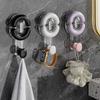 5Pcs Plastic Shower Hooks Punch Free Wall Hanger Light Luxury Suction Cup Hooks Kitchen