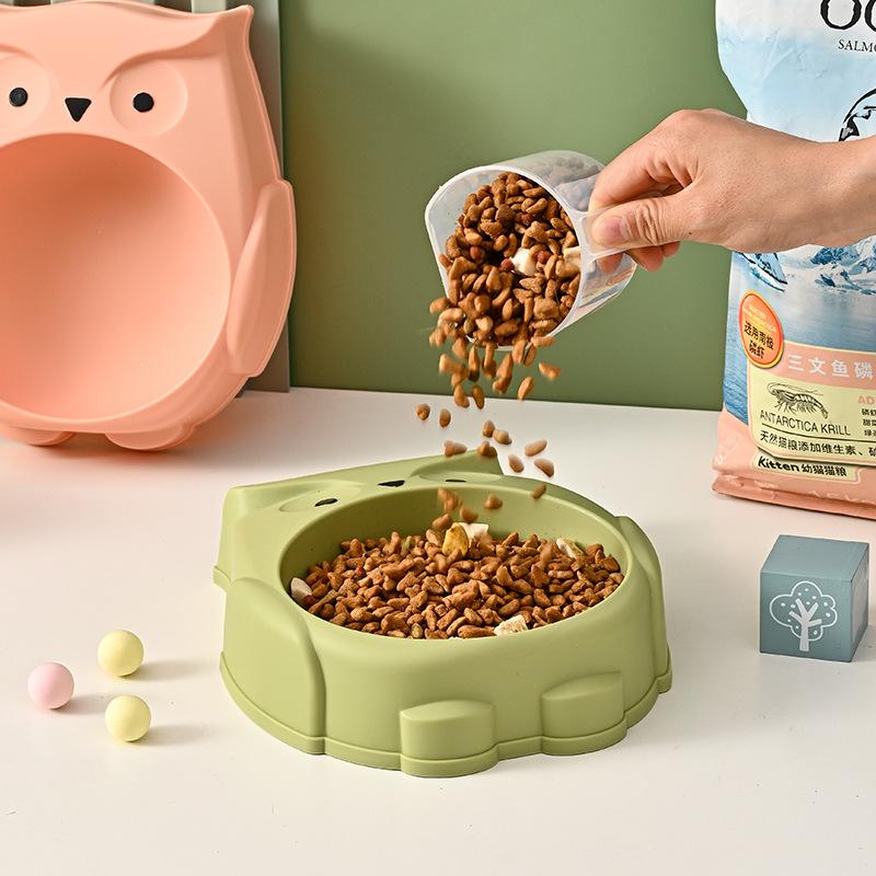 Миска для домашних животных Сова Мультяшный элемент Большая емкость Миска для кошек Нескользящая антиопрокидывающаяся собачья еда Посуда Товары для животных