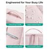 BAGSMART Makeup Box Large Capacity Cosmetic Pouch Pink