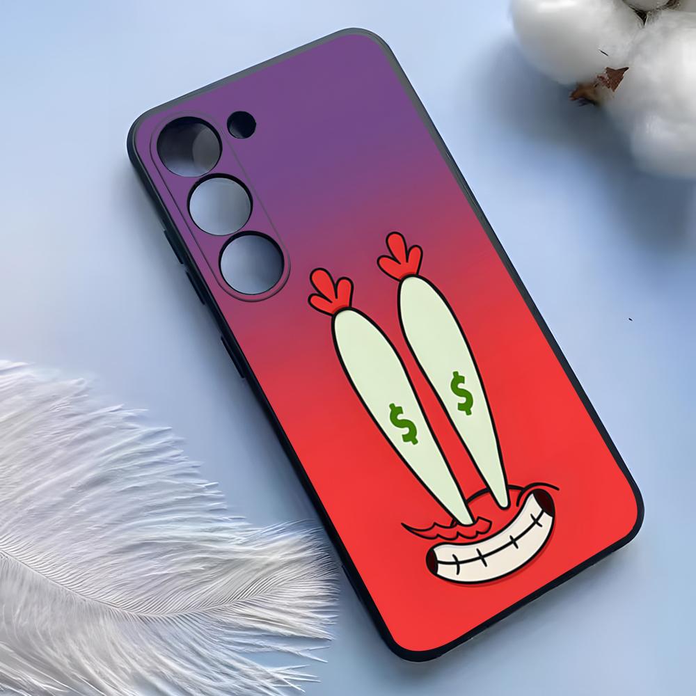 PongeBob Krabby Patty Phone Case For Samsung S25 Ultra S24 S23 S22 S21 S20 Plus Fe Galaxy A54 A53 A34 A25 Silicone Cover