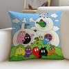 Bubbly BBarbapapaS Cushion Cover Breathable and skinfriendly linen pillowcase square removable and washable cushion