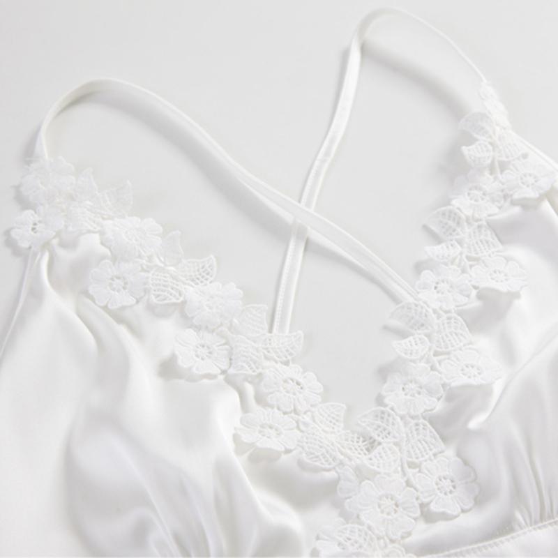 TERMEZY Платье для ночного сна, женское нижнее белье, женское белье, кружевное платье с v-образным вырезом и v-образным вырезом, сексуальная ночная рубашка, шелковая ночная рубашка, платье с лямкой на бретельках с перекрестными ремнями