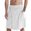 Men Bathrobe Bath Towel Adjustable Elastic Waist Homewear Nightgown Pocket Outdoor Sports Swimming Gym Spa Towel