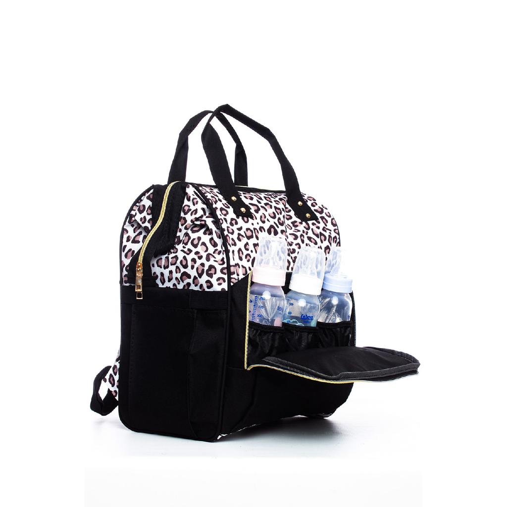 Черно-серый рюкзак для ухода за мамой и ребенком с бутылочкой-термосом, водонепроницаемая коляска с вешалкой