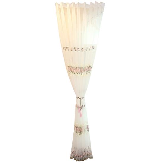 Yousheng Sheer Curtain Цветочная вышитая полупрозрачная ткань рассеивает свет Домашний декор Оконные шторы для гостиной