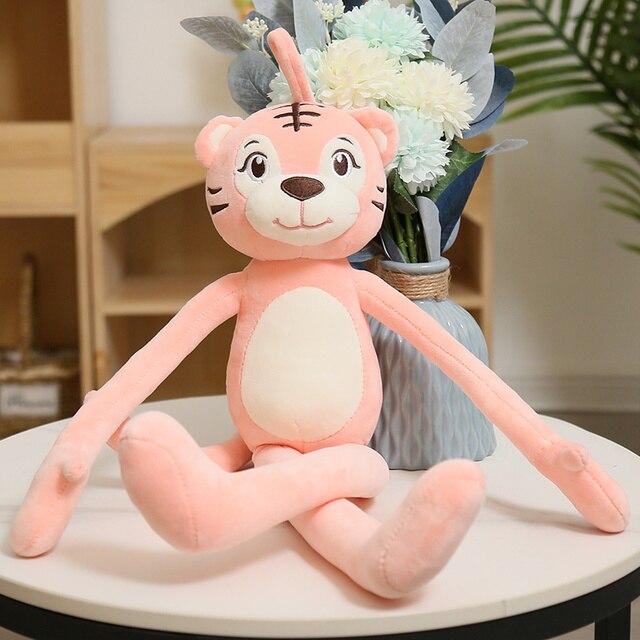 50 /130cm Cute Large Hanging Hook And Loop Hand Monkey Plush Toys Stuffed Lion Tiger Animal Knitted Boys Baby Doll Birthday Gift