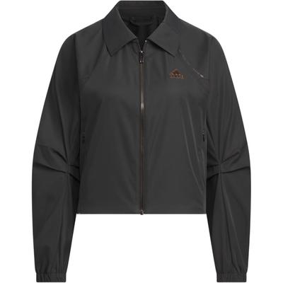 Tech Premium Woven свободный крой на молнии с длинным рукавом женская куртка черная JJ1110