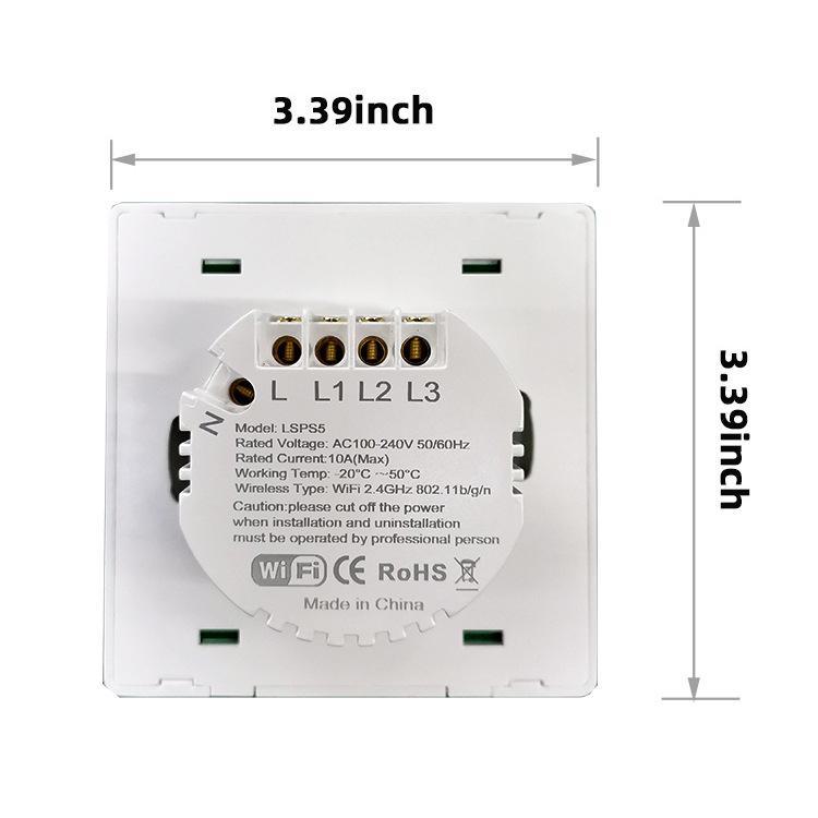 Умный WiFi-коммутатор Longspu 86-Type: Настенный выключатель с одним фазным/нейтральным проводом и совместимостью с граффити